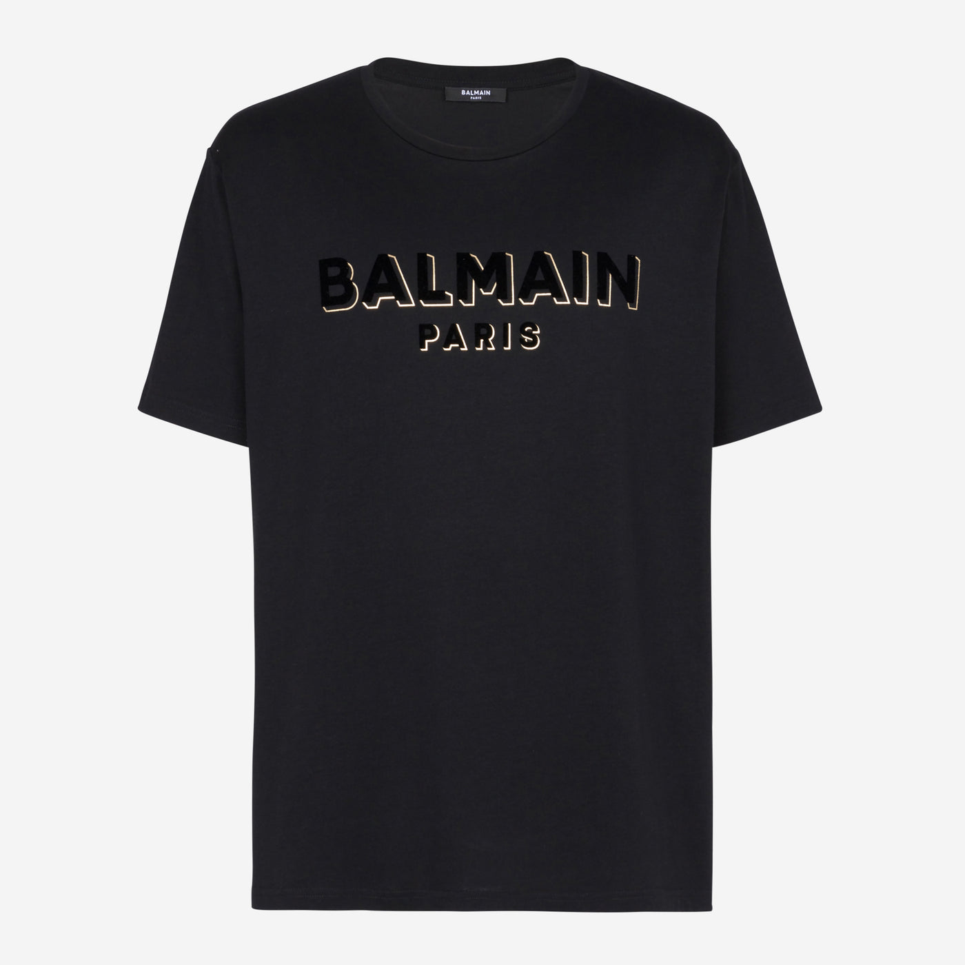 Balmain Metallic Flocked Logo T-Shirt