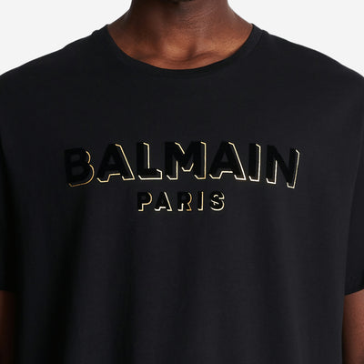 Balmain Metallic Flocked Logo T-Shirt