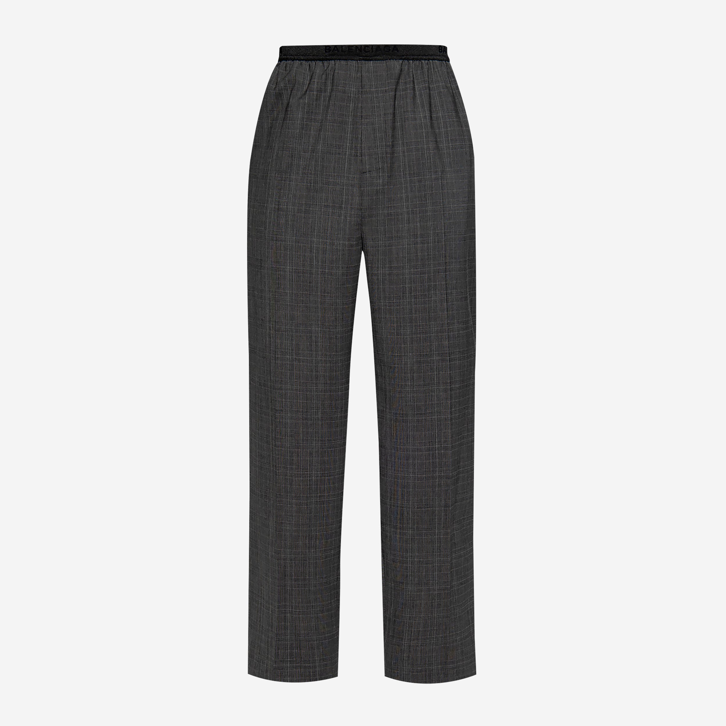 Det ansvar Regnskab Balenciaga Elastic Waist Checked Trousers – ZAP