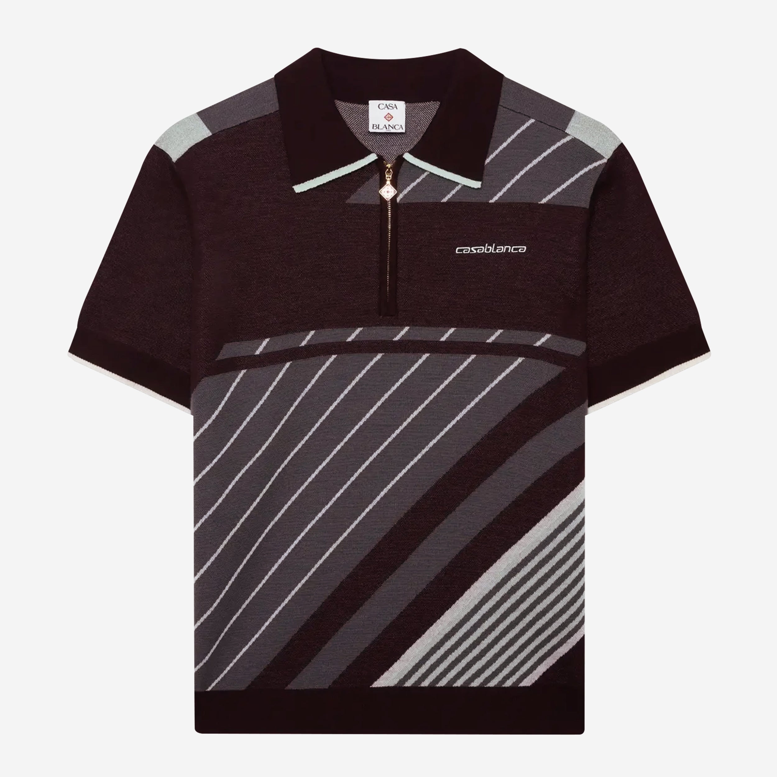 Casablanca Merino Diagonal Tennis Polo Casablanca Merino Diagonal Tennis Polo