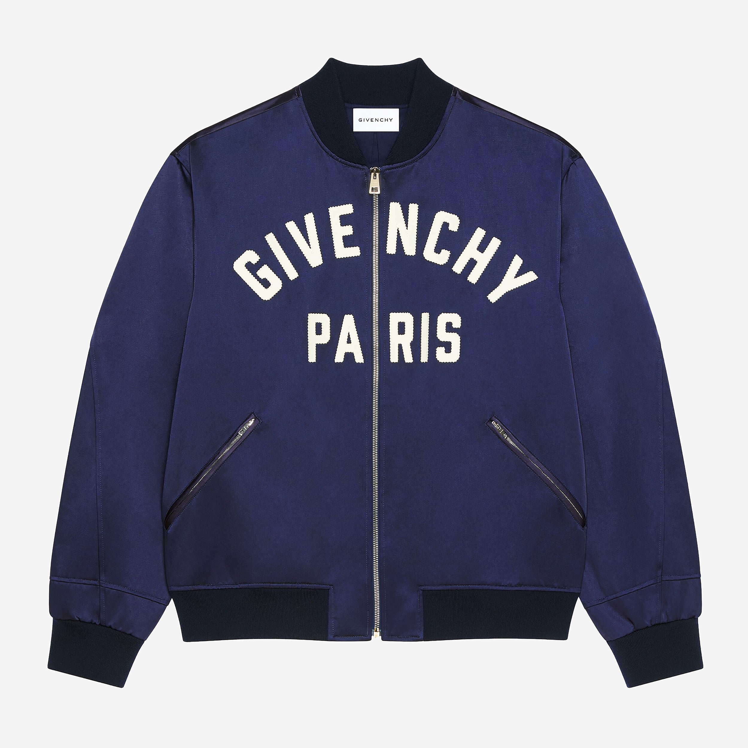 Givenchy Paris Zipped Satin Bomber Jacket Givenchy Paris Zipped Satin Bomber Jacket