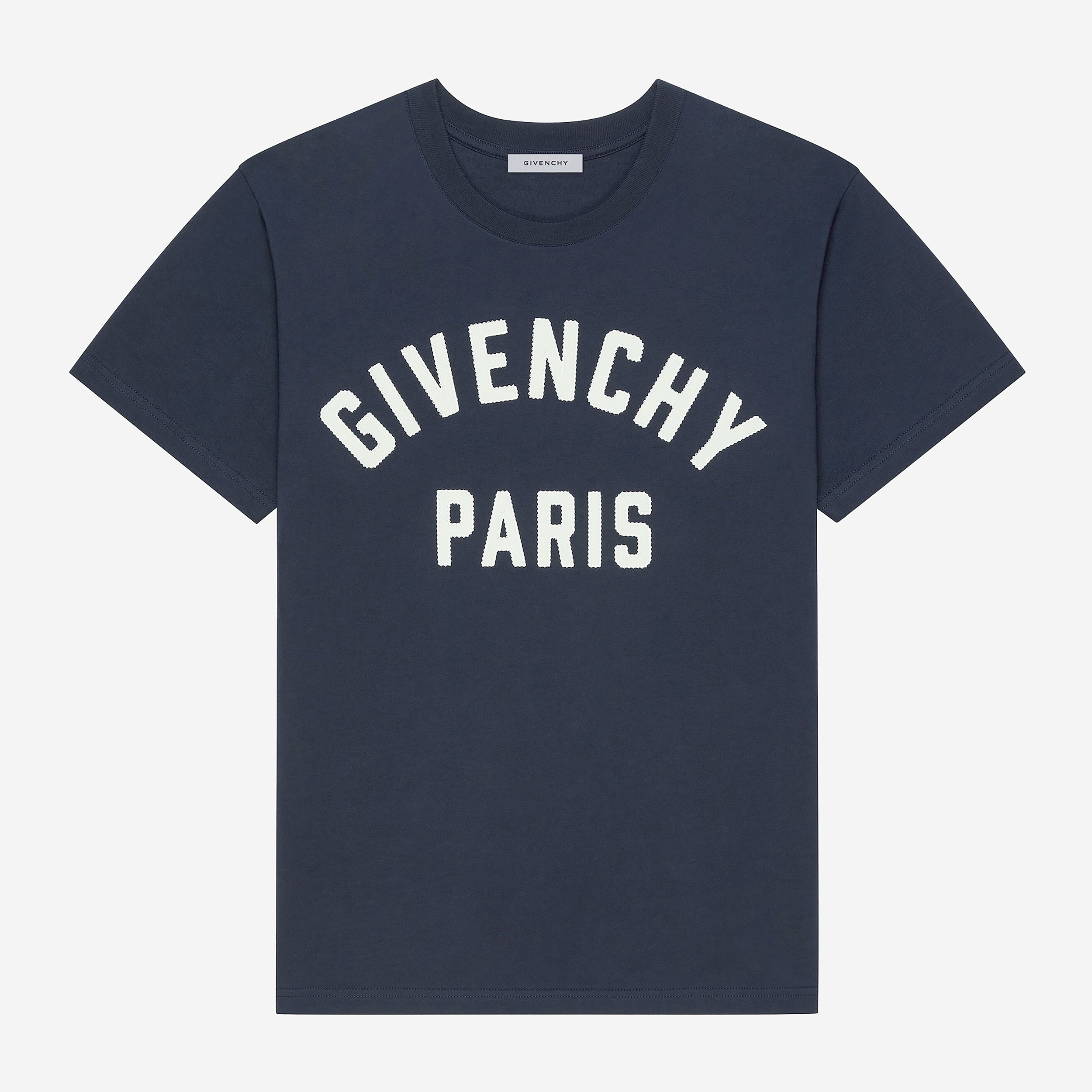 Tシャツ・カットソー GIVENCHY SS25 Embroidered logo T-shirt (BM716G3YCD 100) Givenchy - White t-shirt with contrasting logo embroidery