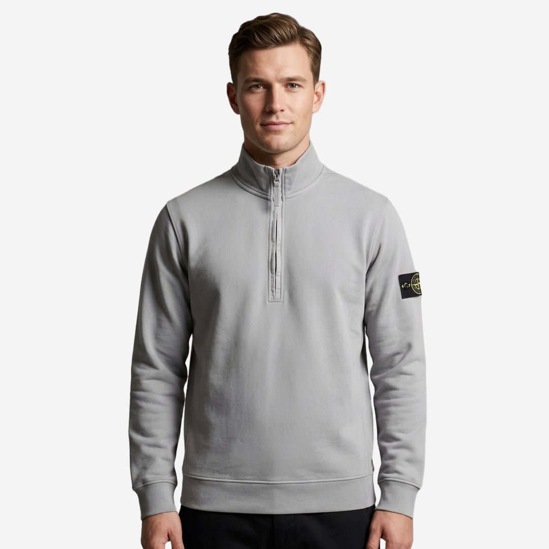 Stone Island 6100068 Brushed Organic Cotton Fleece Half Zip