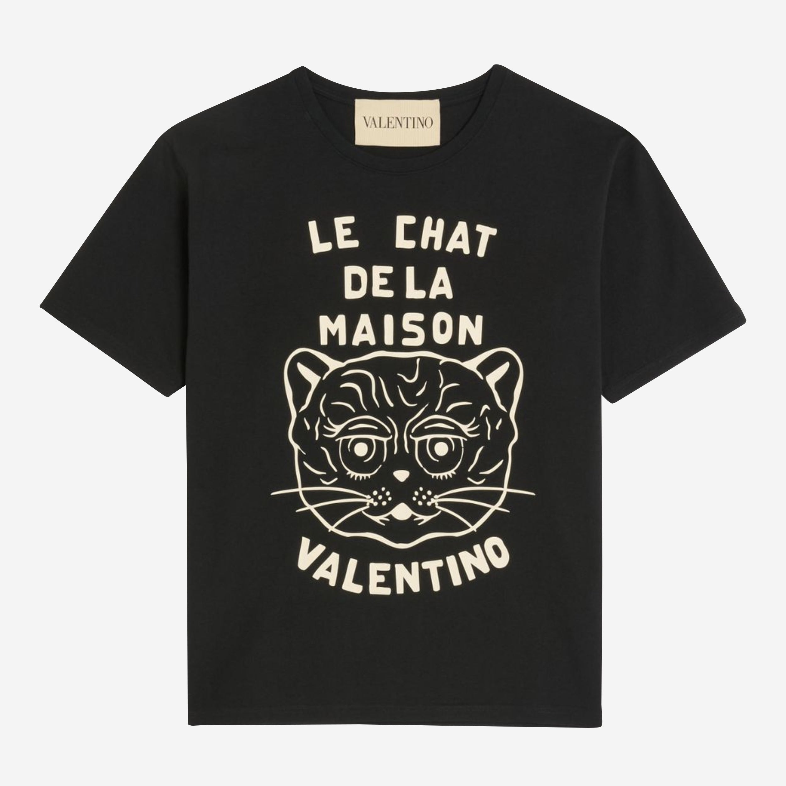 Valentino Garavani Le Chat De La Maison Print Cotton T-Shirt Valentino Garavani Le Chat De La Maison Print Cotton T-Shirt