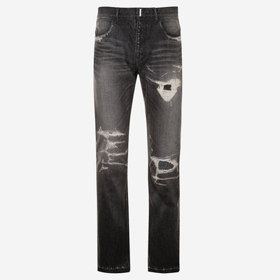 Givenchy Distressed Raw-Hem Regular Fit Jeans