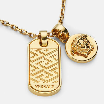 Versace La Greca Tag Necklace