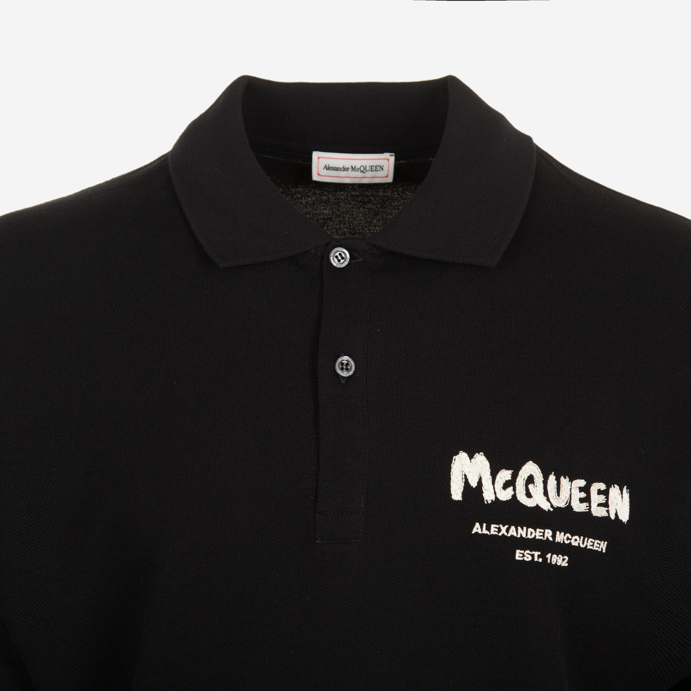 Alexander McQueen Graffiti Logo Long Sleeve Polo
