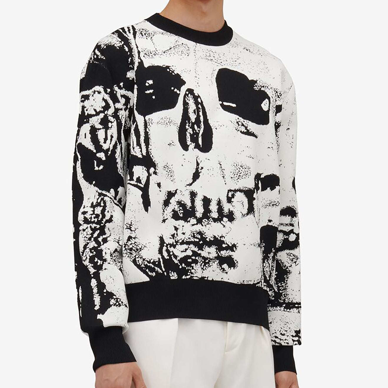 Alexander McQueen Fold Skull Jacquard Knitwear