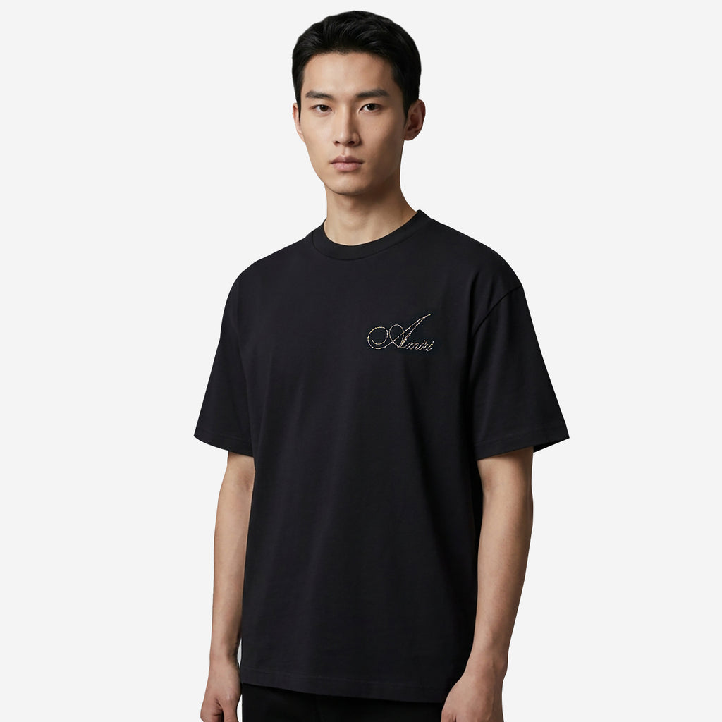 Amiri Crystal Script Logo Skate T-Shirt – ZAP