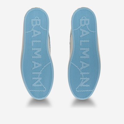 Balmain B-Court Flip Monogrammed PB Labyrinth Denim Sneakers