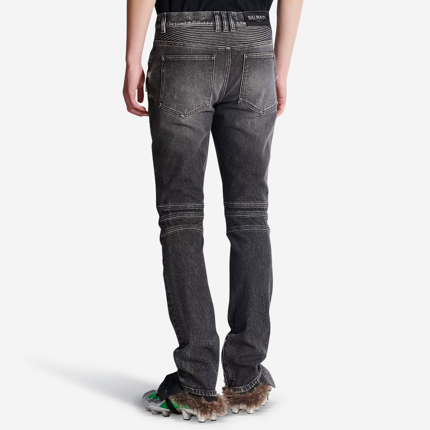 Balmain Slim Fit Denim Biker Jean