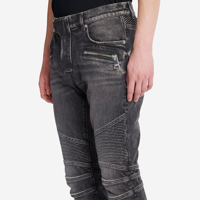 Balmain Slim Fit Denim Biker Jean