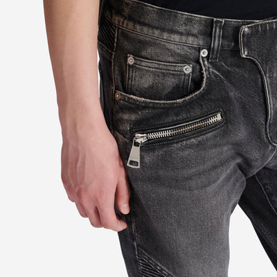 Balmain Slim Fit Denim Biker Jean