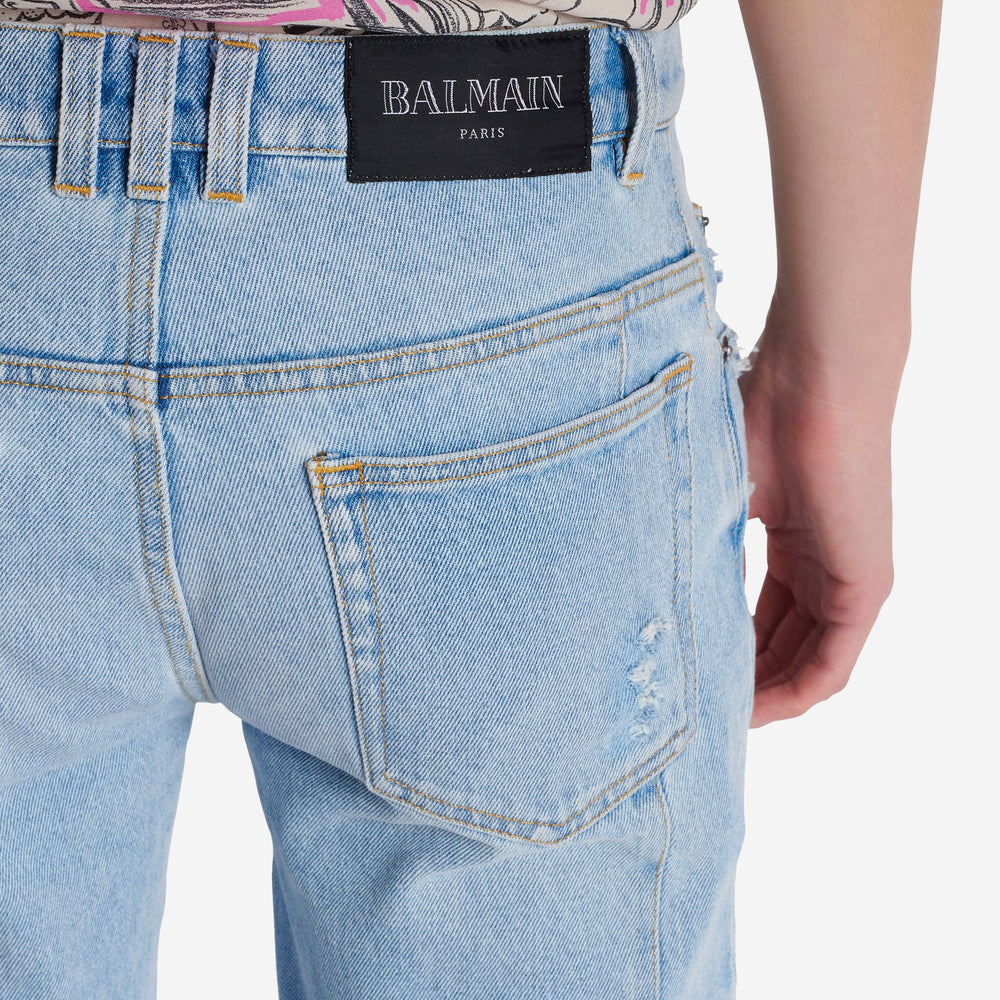 Balmain Skinny Light Blue Denim Biker Jeans – ZAP