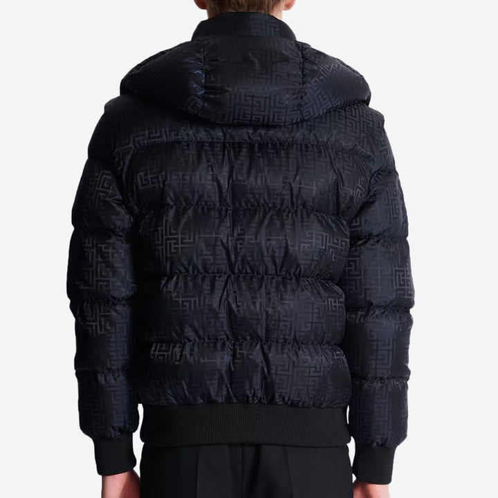 Balmain Cropped Monogram Jacquard Padded Jacket – ZAP