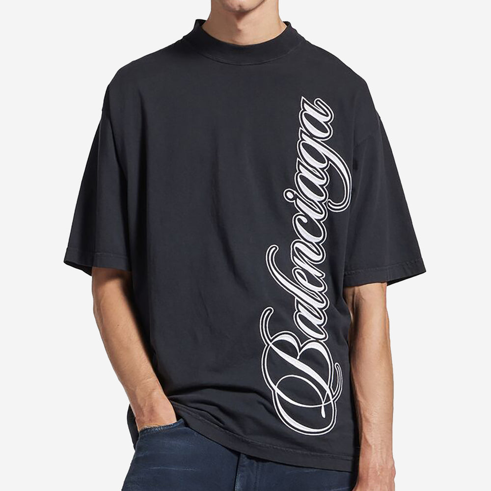 Balenciaga Medium Fit Cursive T-Shirt – ZAP