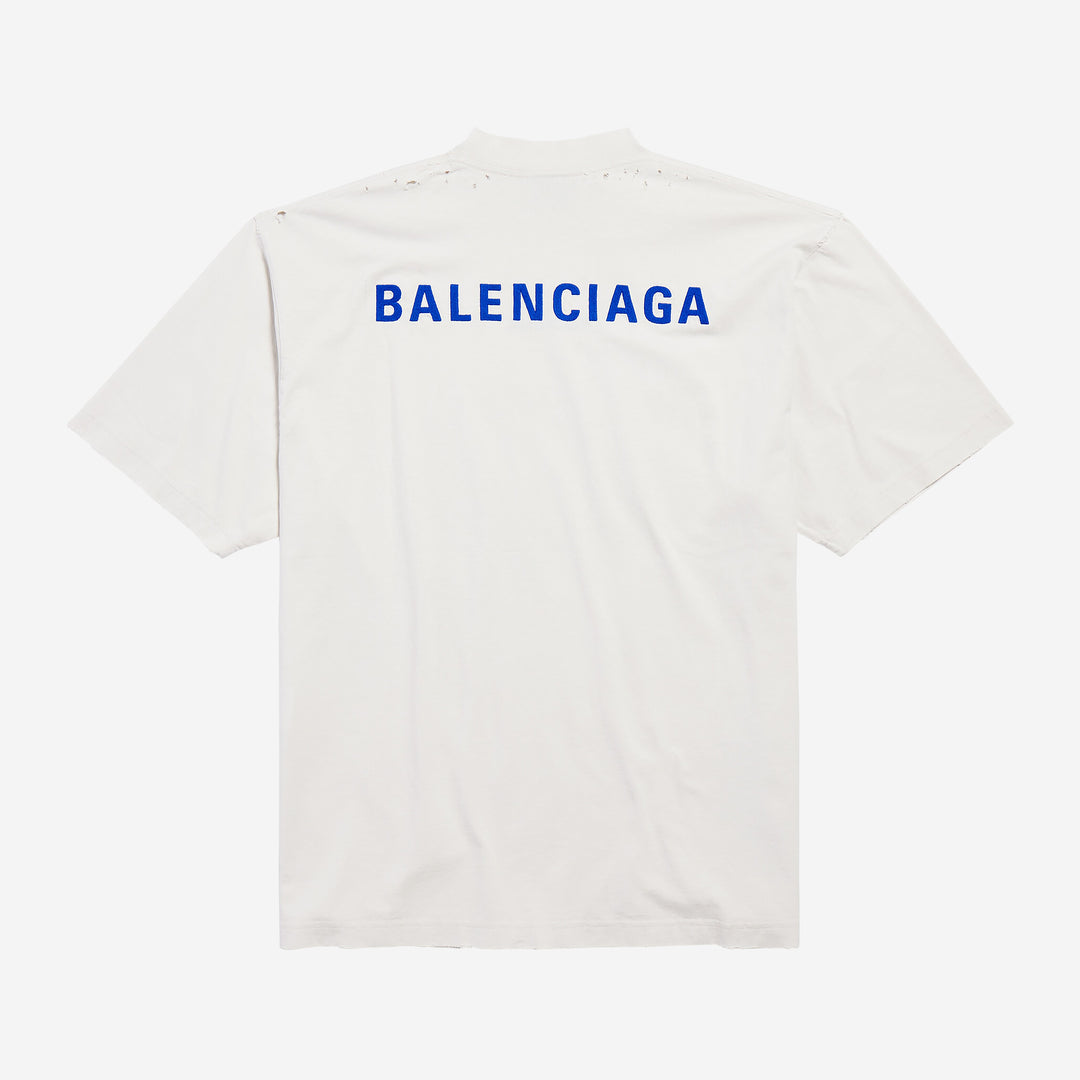Balenciaga ホワイト Tシャツ Balenciaga Men's Tape T-Shirt in White Balenciaga