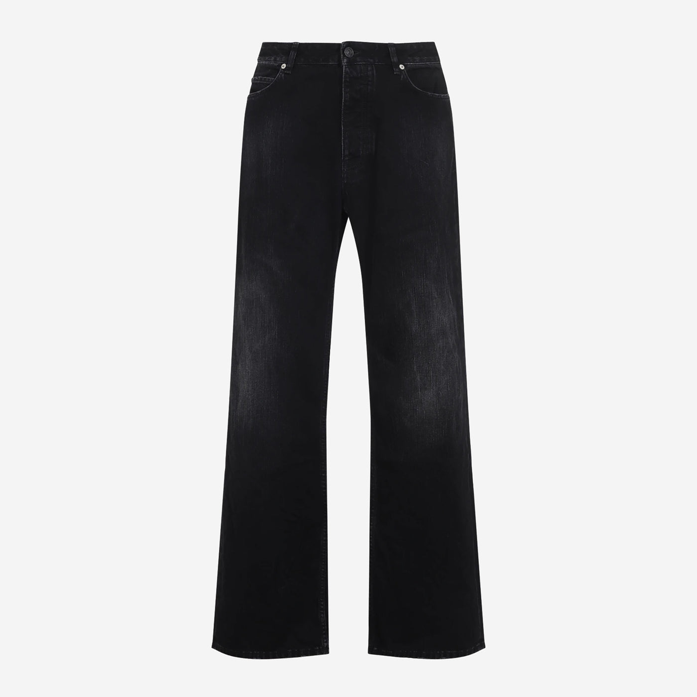 Balenciaga Distressed Black Cotton Jeans
