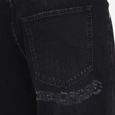 Balenciaga Distressed Black Cotton Jeans
