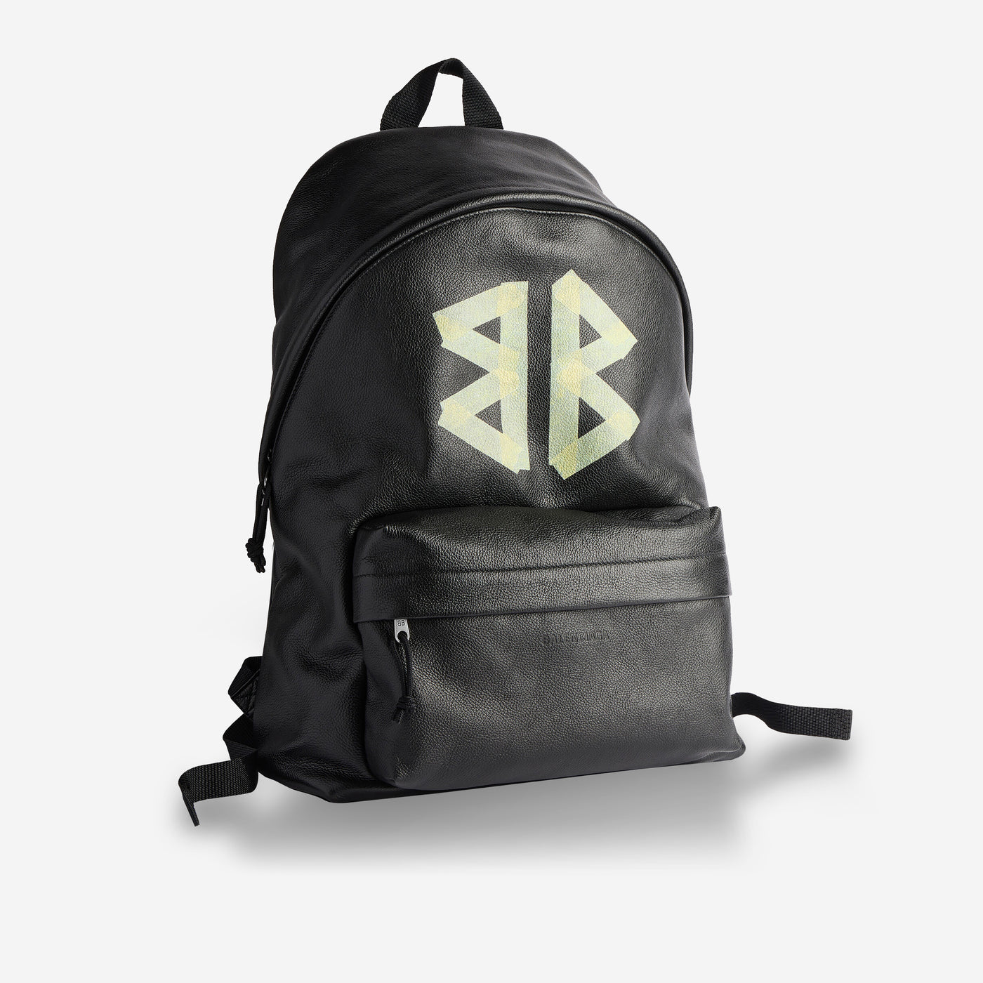 Balenciaga Black Leather Backpack Balenciaga Tape Type Logo