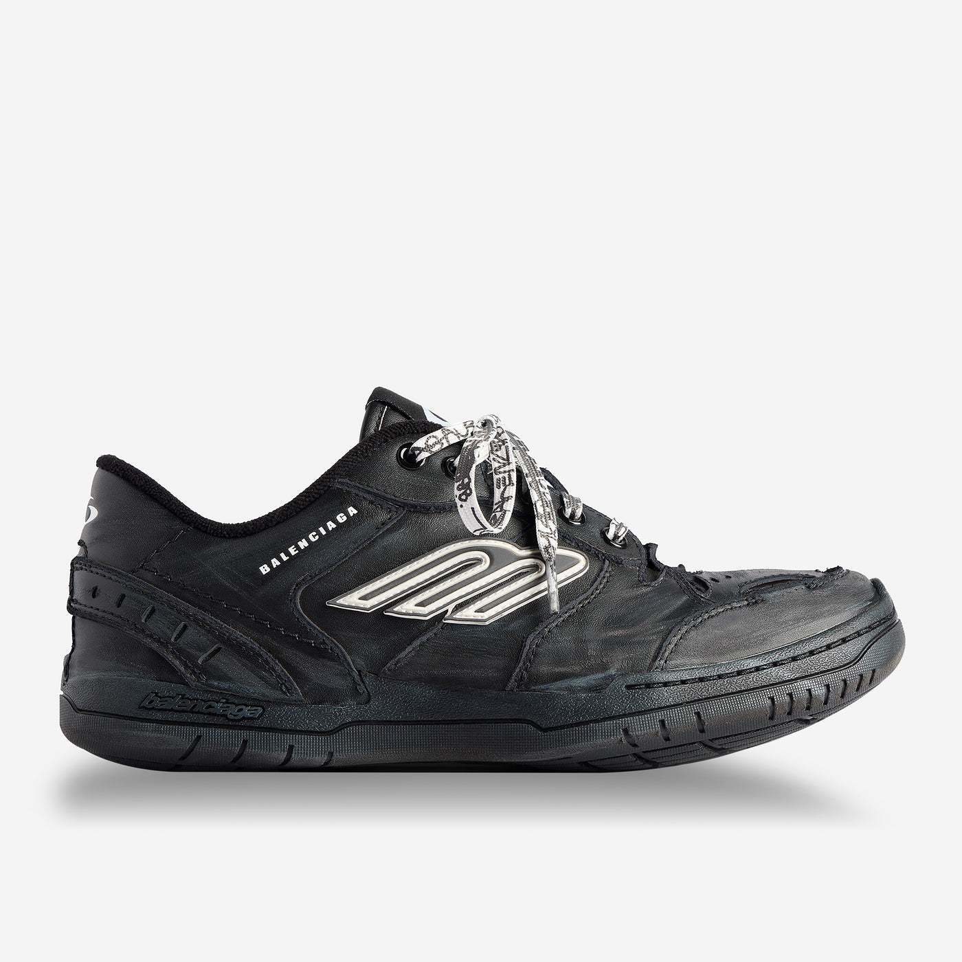 Balenciaga Hamptons Worn-out Black Sneakers