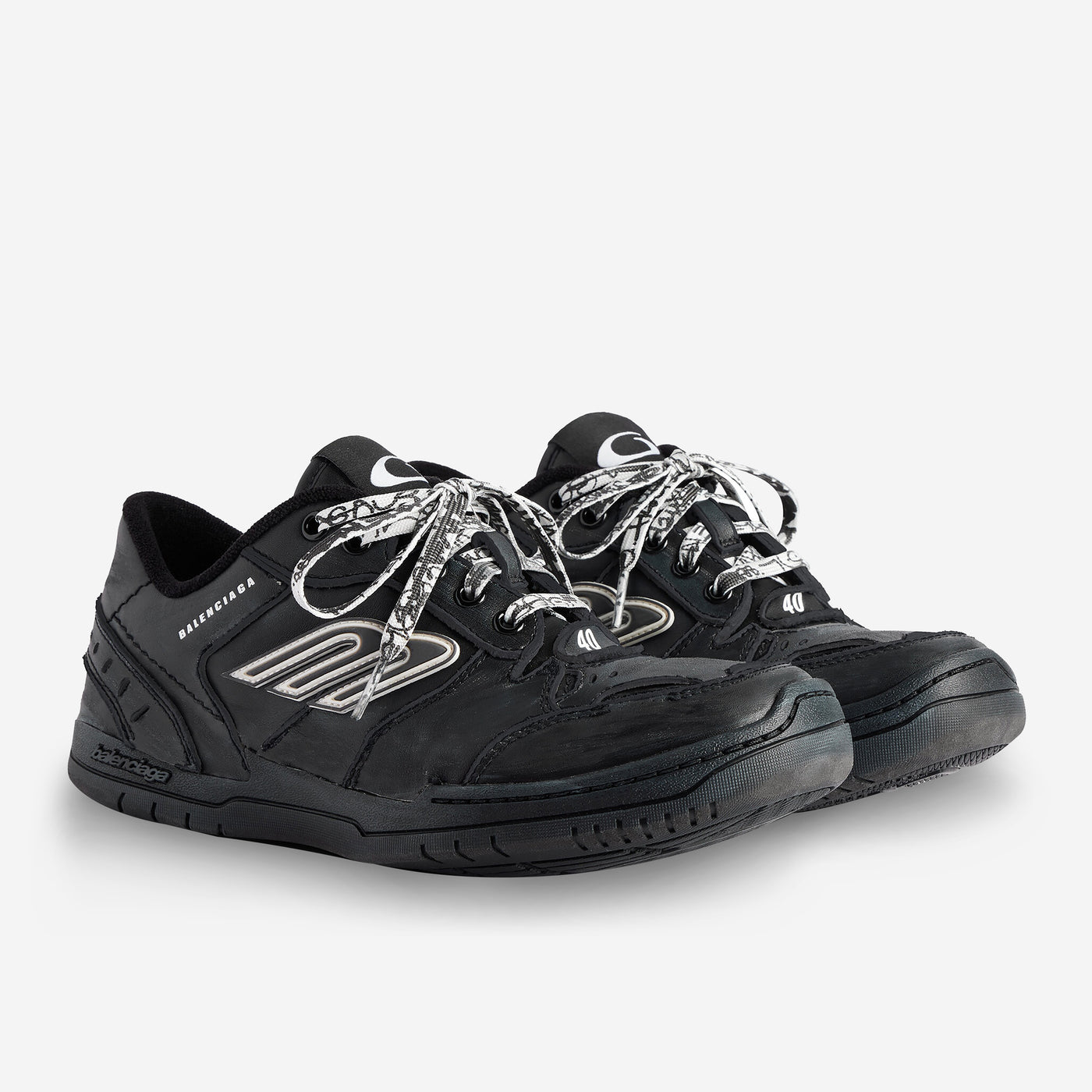 Balenciaga Hamptons Worn-out Black Sneakers