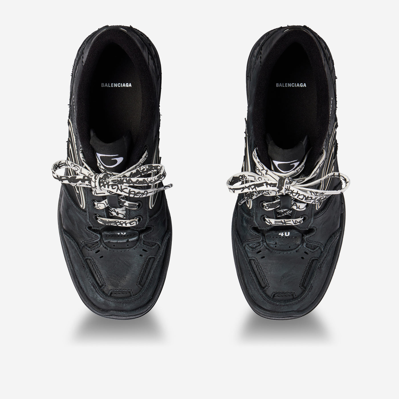 Balenciaga Hamptons Worn-out Black Sneakers