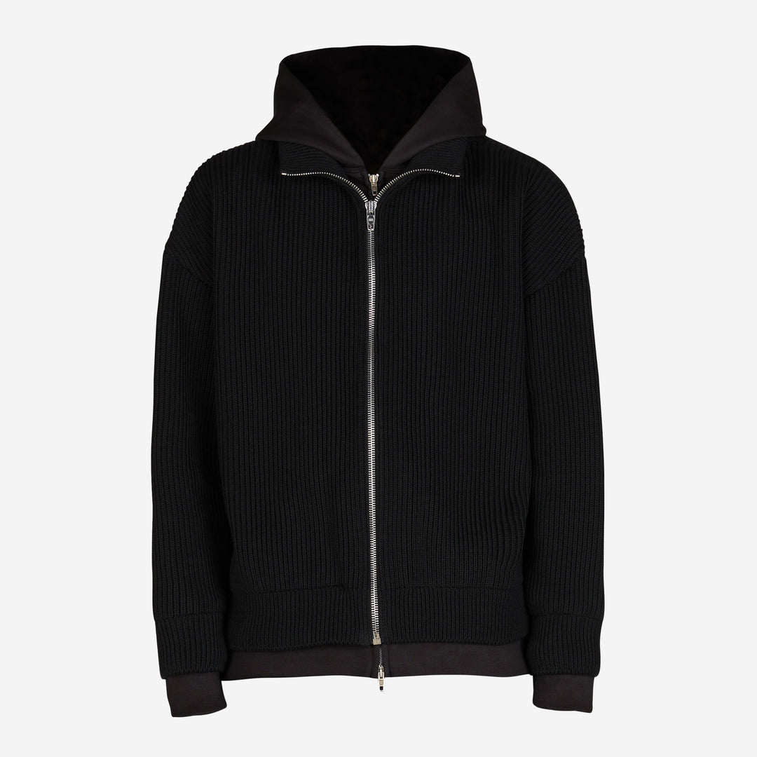 Balenciaga Layered Zip Up Knitted Hoodie – ZAP