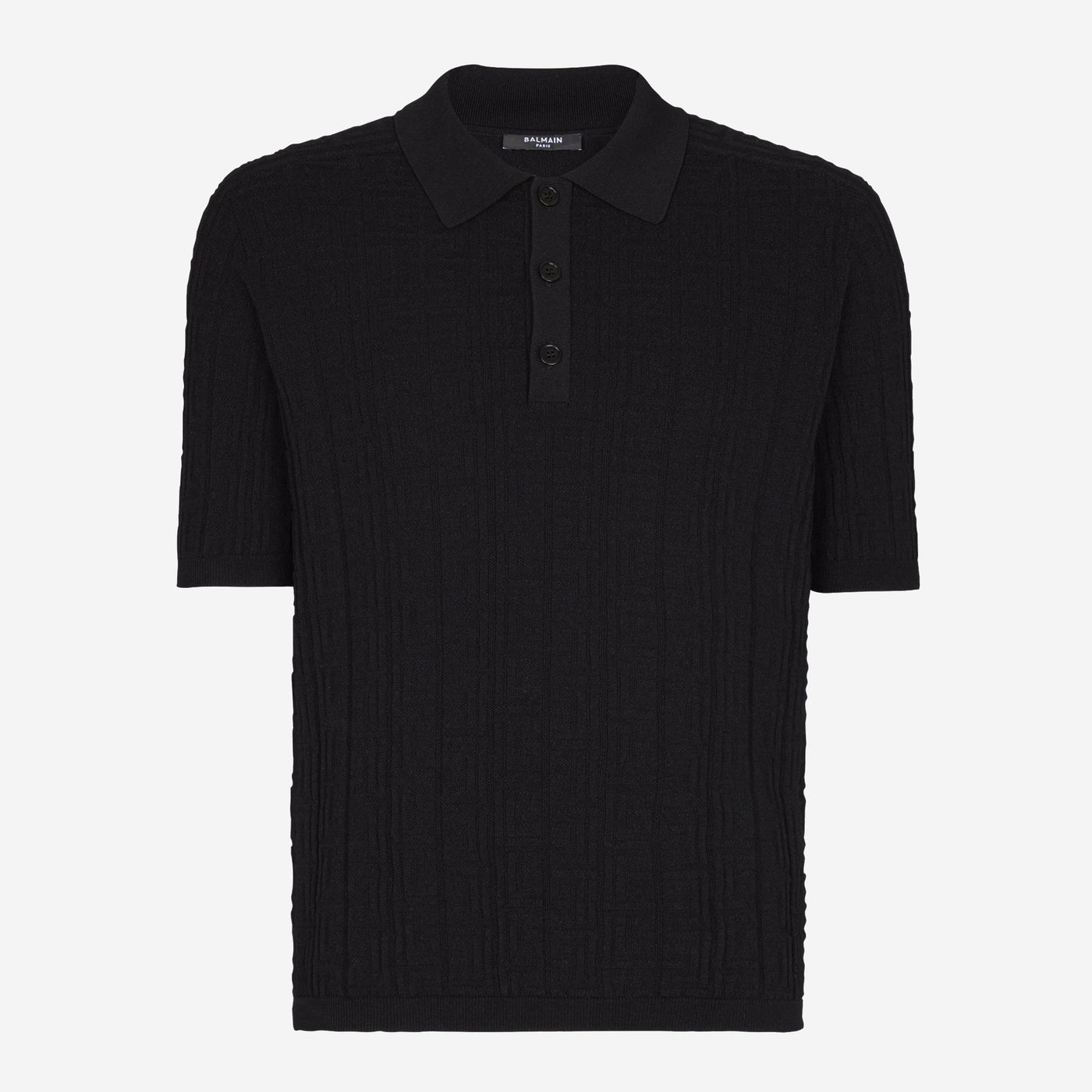 Balmain Monogram Knit Polo Shirt