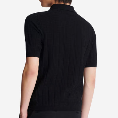 Balmain Monogram Knit Polo Shirt