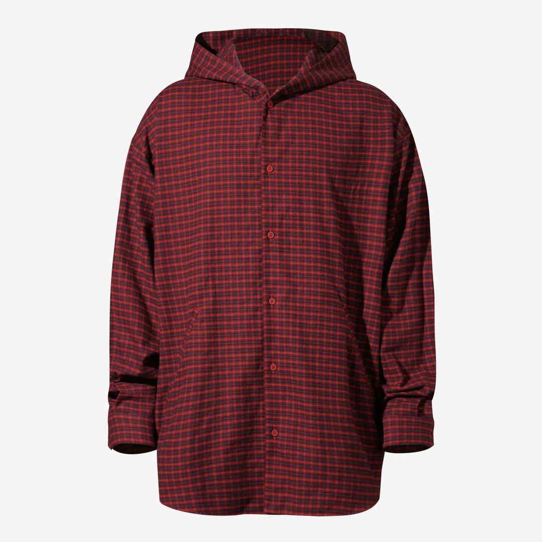 Balenciaga Light Check Flannel Hooded Pajama Shirt – ZAP