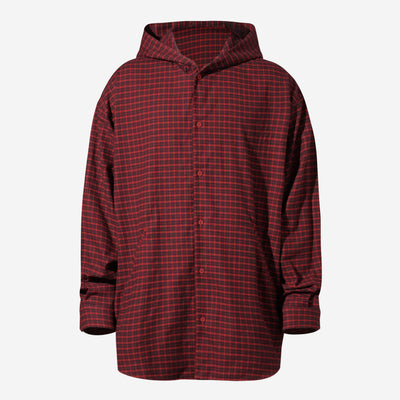 Balenciaga Light Check Flannel Hooded Pajama Shirt – ZAP