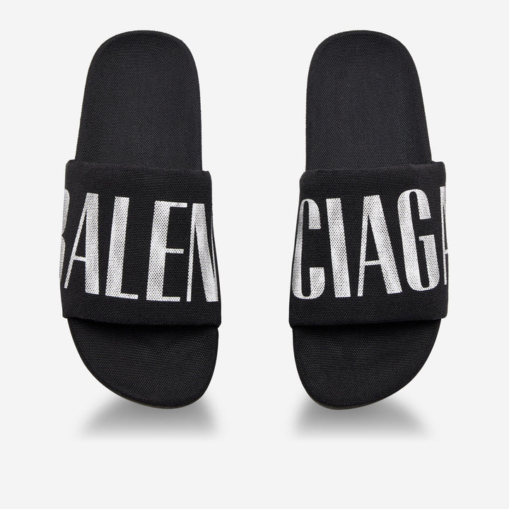 【BALENCIAGA】ロゴプリント スリッポン スライド☆SALE中 Balenciaga Canvas Logo Slider – ZAP