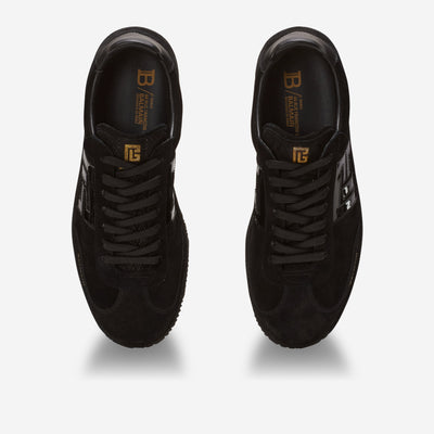 Balmain Swan Suede And Patent Leather Sneakers