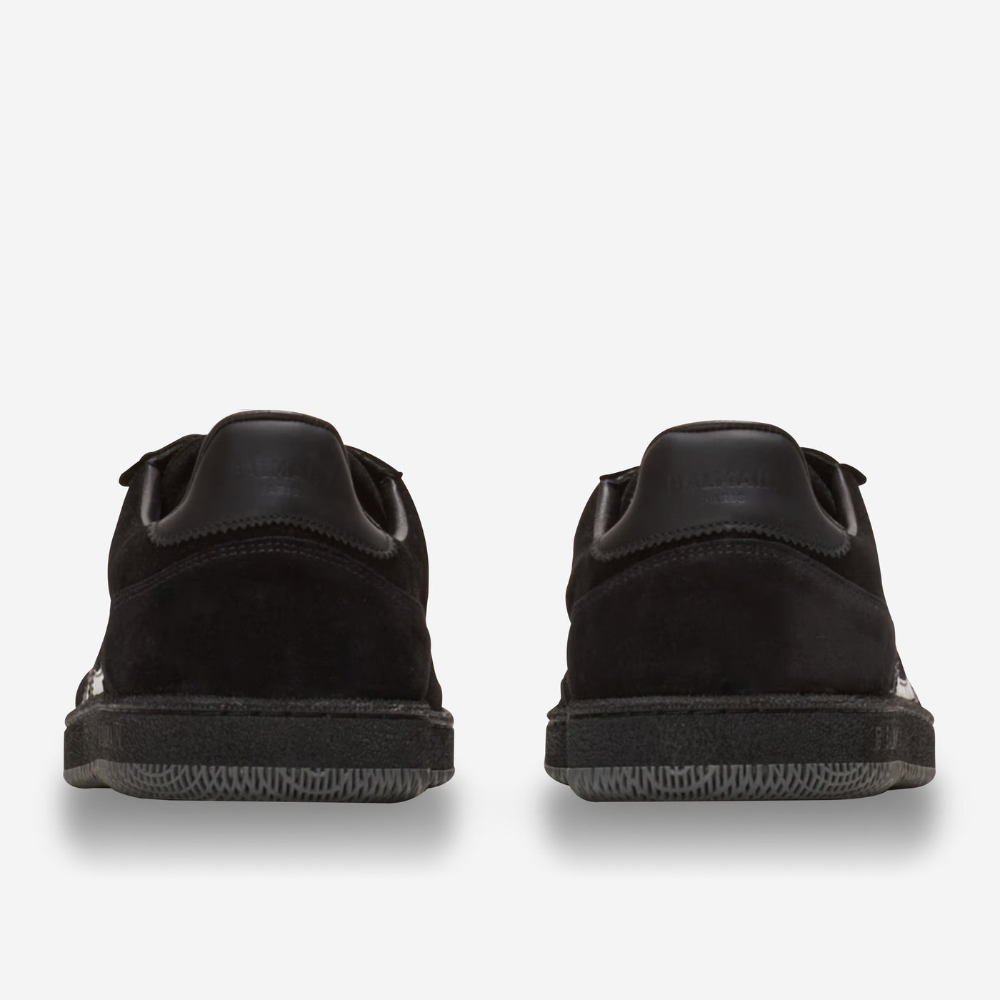 Balmain Swan Suede And Patent Leather Sneakers