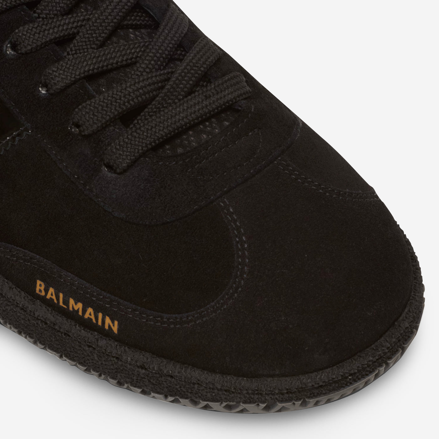 Balmain Swan Suede And Patent Leather Sneakers