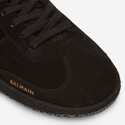 Balmain Swan Suede And Patent Leather Sneakers
