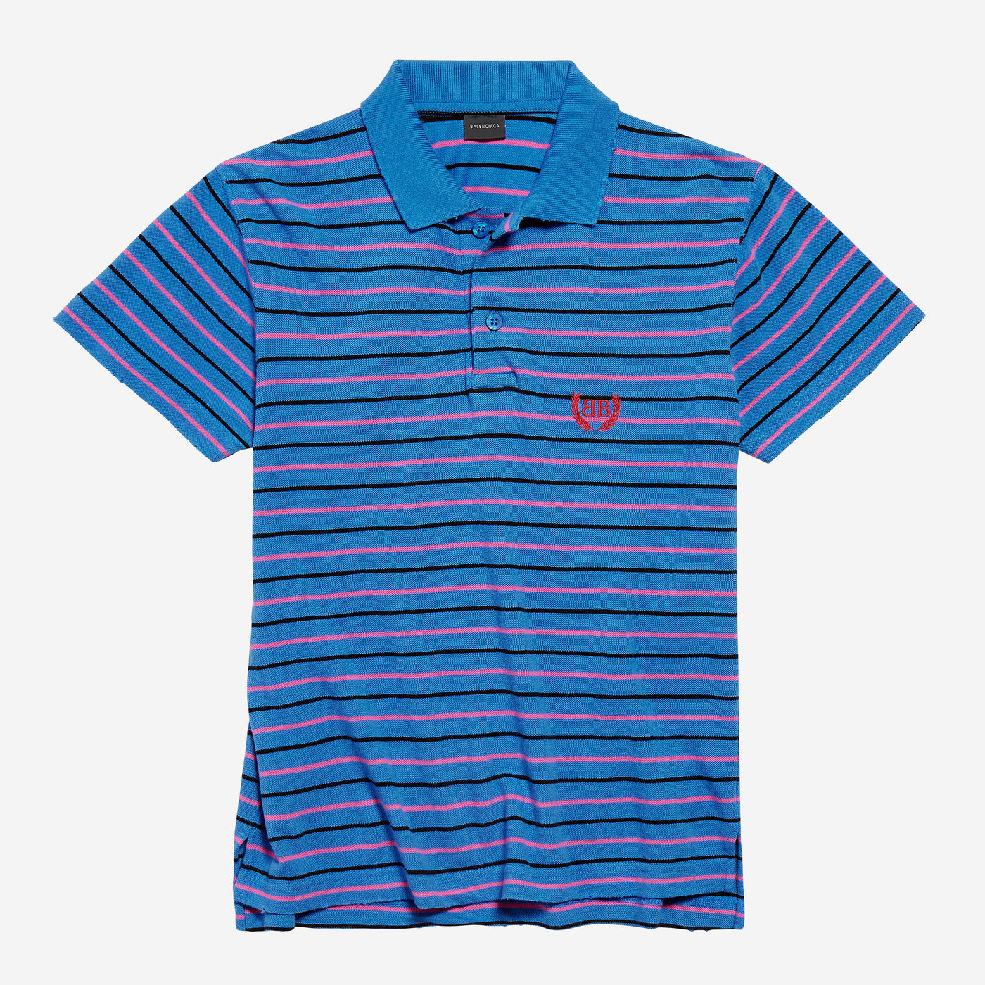 Balenciaga Laurel Classic Fitted Blue/Pink/Black Polo