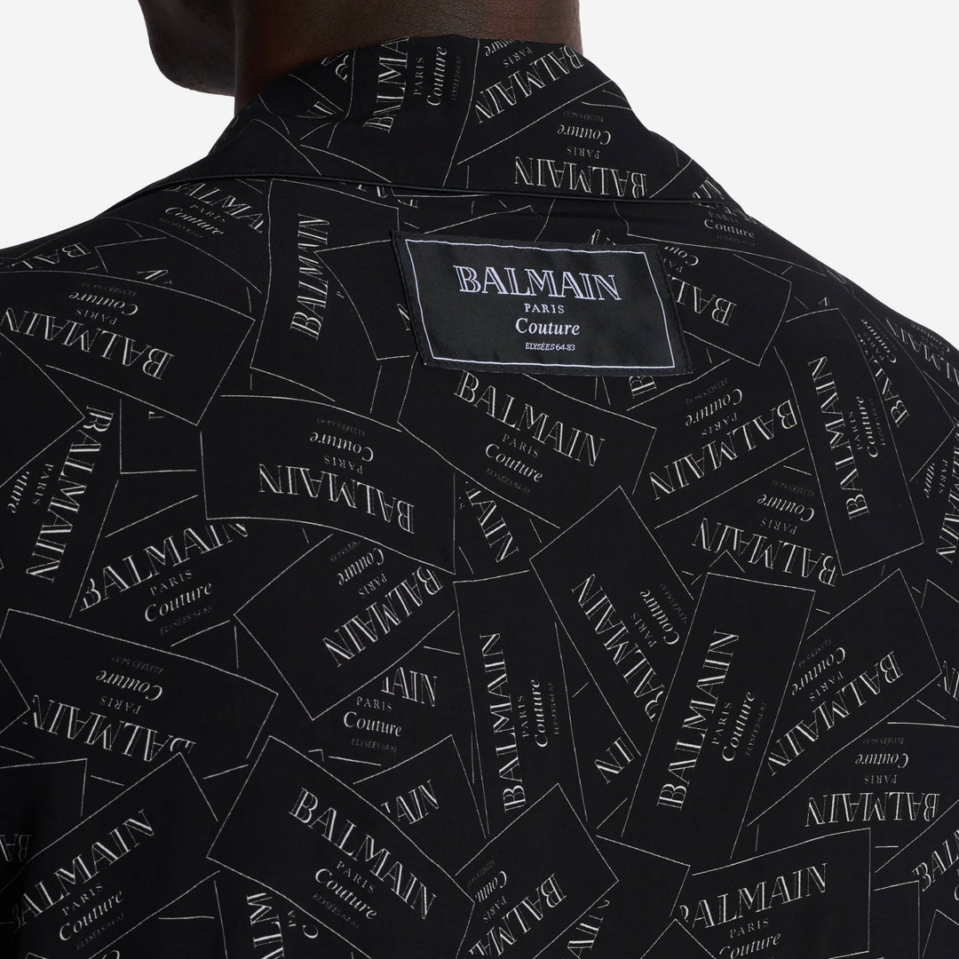 Balmain EN1FE900LDCY0PA 関税送料込 Balmain All Over Balmain Label Print Pyjama Shirt – ZAP