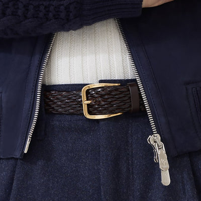 Brunello Cucinelli Braided Calfskin Belt