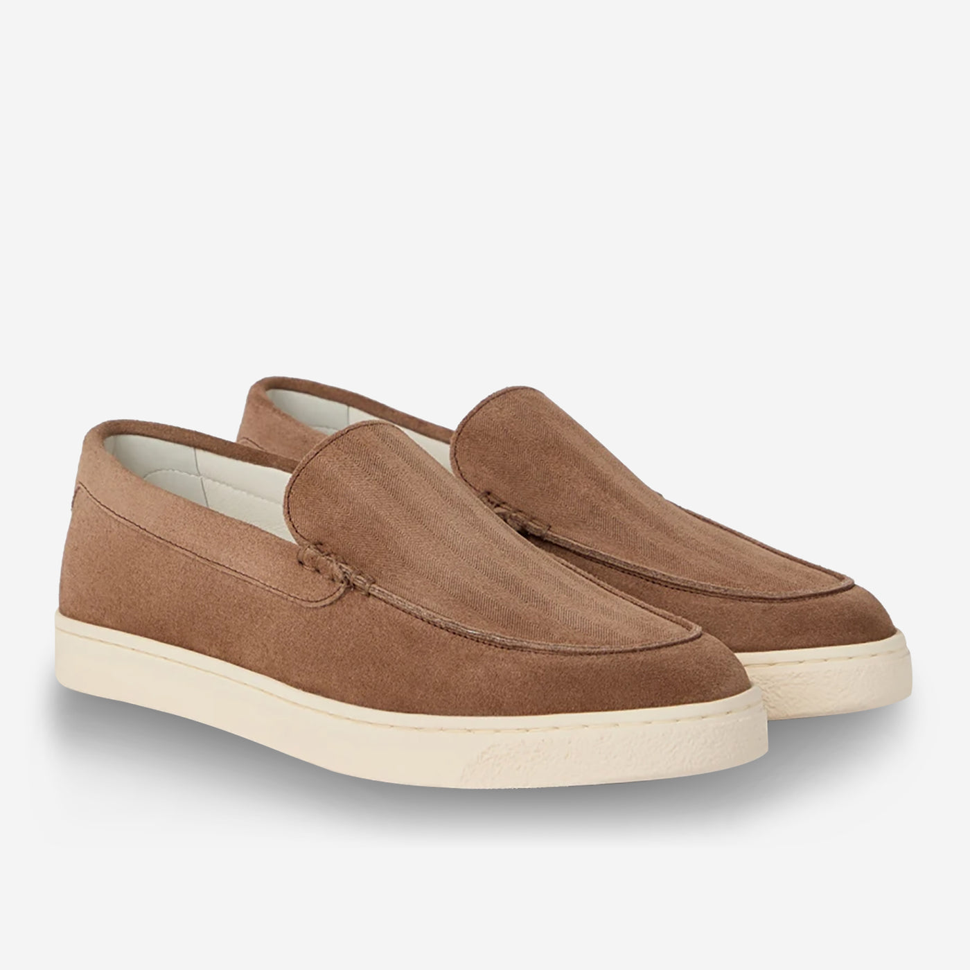 Brunello Cucinelli Chevron-Effect Suede Loafers