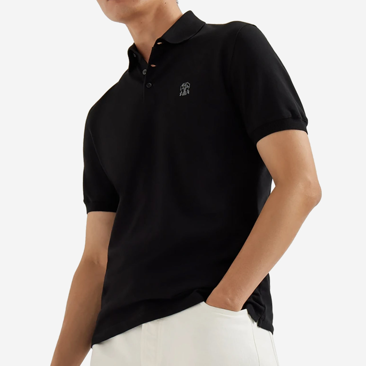 Brunello Cucinelli Cotton piqué Logo Polo Shirt