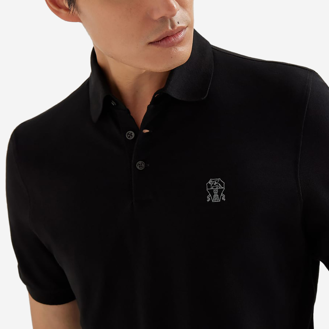 Brunello Cucinelli Cotton piqué Logo Polo Shirt