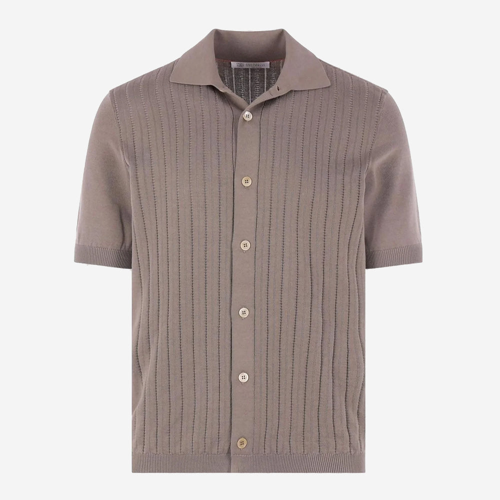 Brunello Cucinelli Cotton Textured Rib Knit Shirt – ZAP