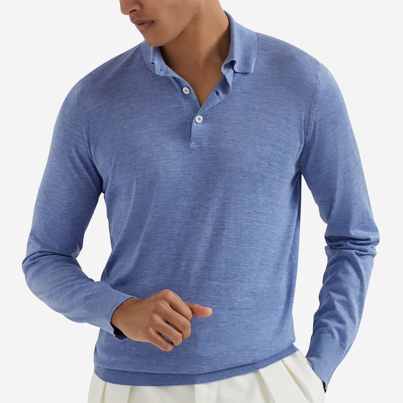 Brunello Cucinelli Silk And Cotton Lightweight Knit Polo Shirt