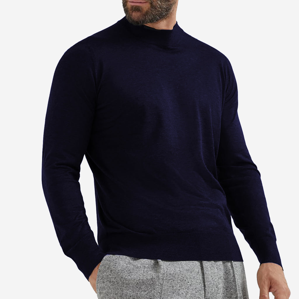 未使用 BRUNELLO CUCINELLI シルククラブタイ ブラウンネイビー BrunoSilkNCottonNavy1_1024x102
