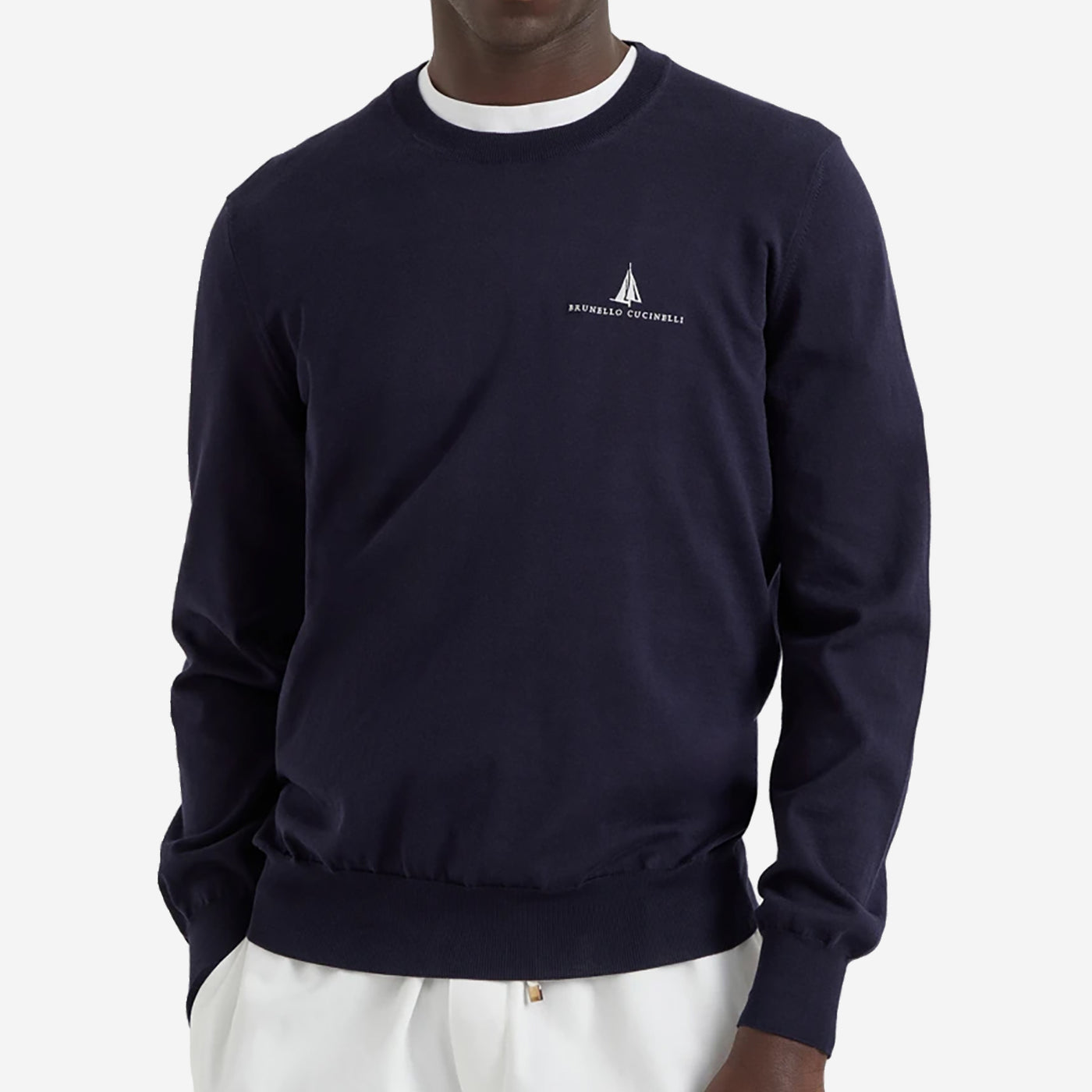 Brunello Cucinelli Cotton Lightweight Embroidered Sweater