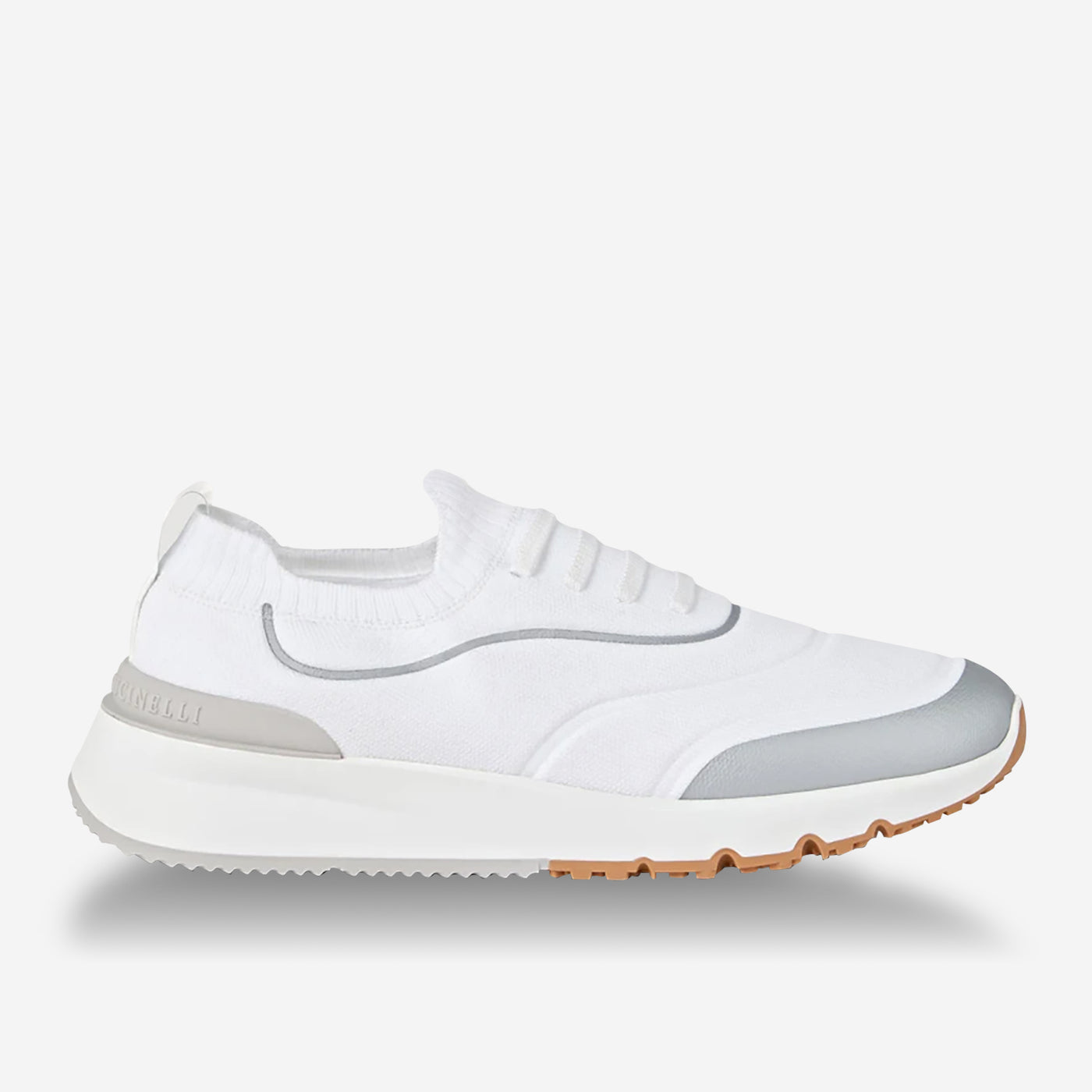 Brunello Cucinelli Techno Cotton Knit Heat-Bonded Detail Runners Sneaker