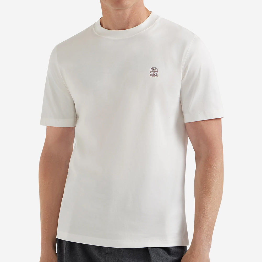 Brunello Cucinelli Cotton Jersey Logo Crew Neck T-Shirt – ZAP