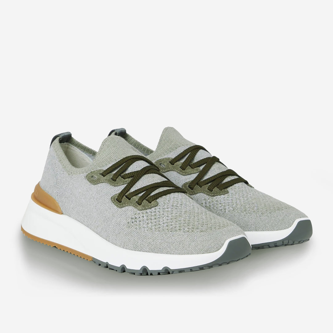 スニーカー BRUNELLO CUCINELLI Knit runners for Man in Anthracite | Brunello Cucinelli